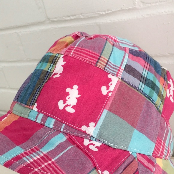 Adult Size Pink Plaid Preppy Classic Disney Mickey Mouse Bucket Hat - Picture 5 of 9